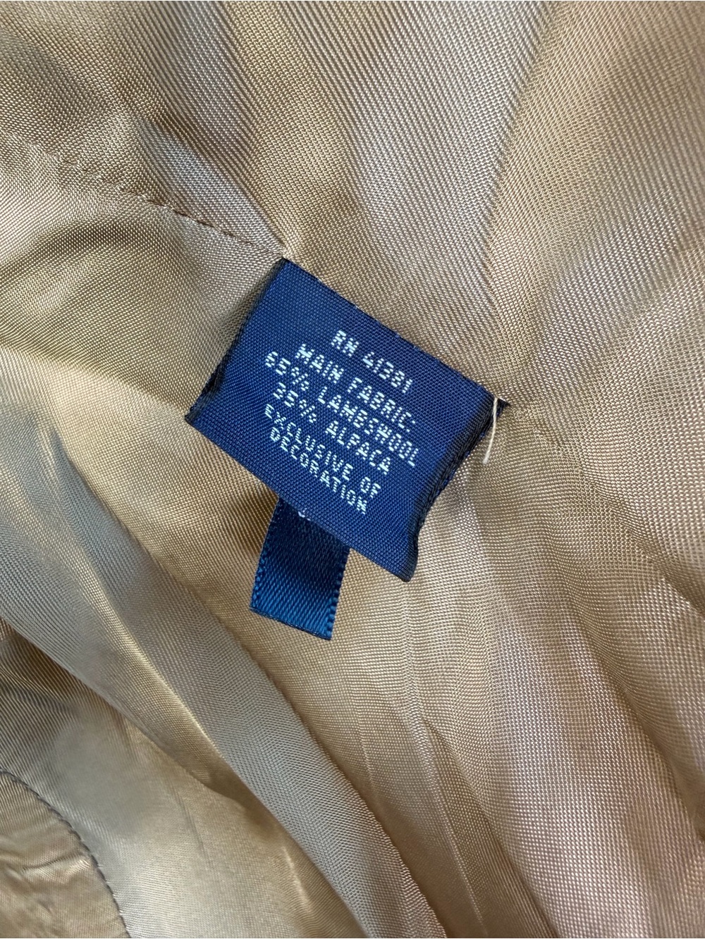Women's Ralph Lauren Made in Italy Lambswool Alpaca Tweed Blazer Jacket 12 Tan - Picture 8 of 16
